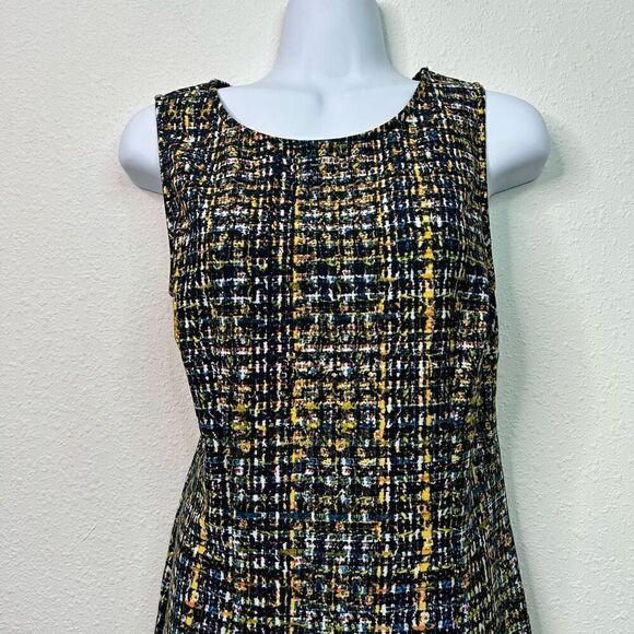Joseph Ribkoff Multicolor Artsy Sleeveless Scoop Neck Sheath Dress Size 10 US - Picture 2 of 13
